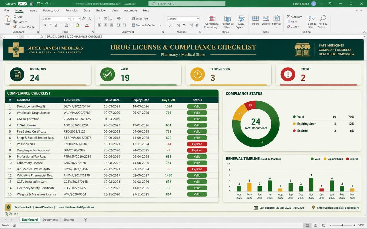 Drug License & Compliance Checklist