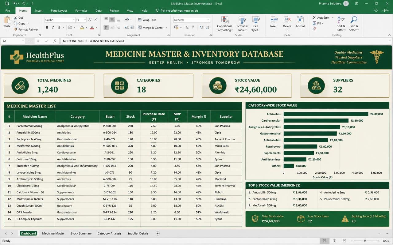 Medicine Master & Inventory Database