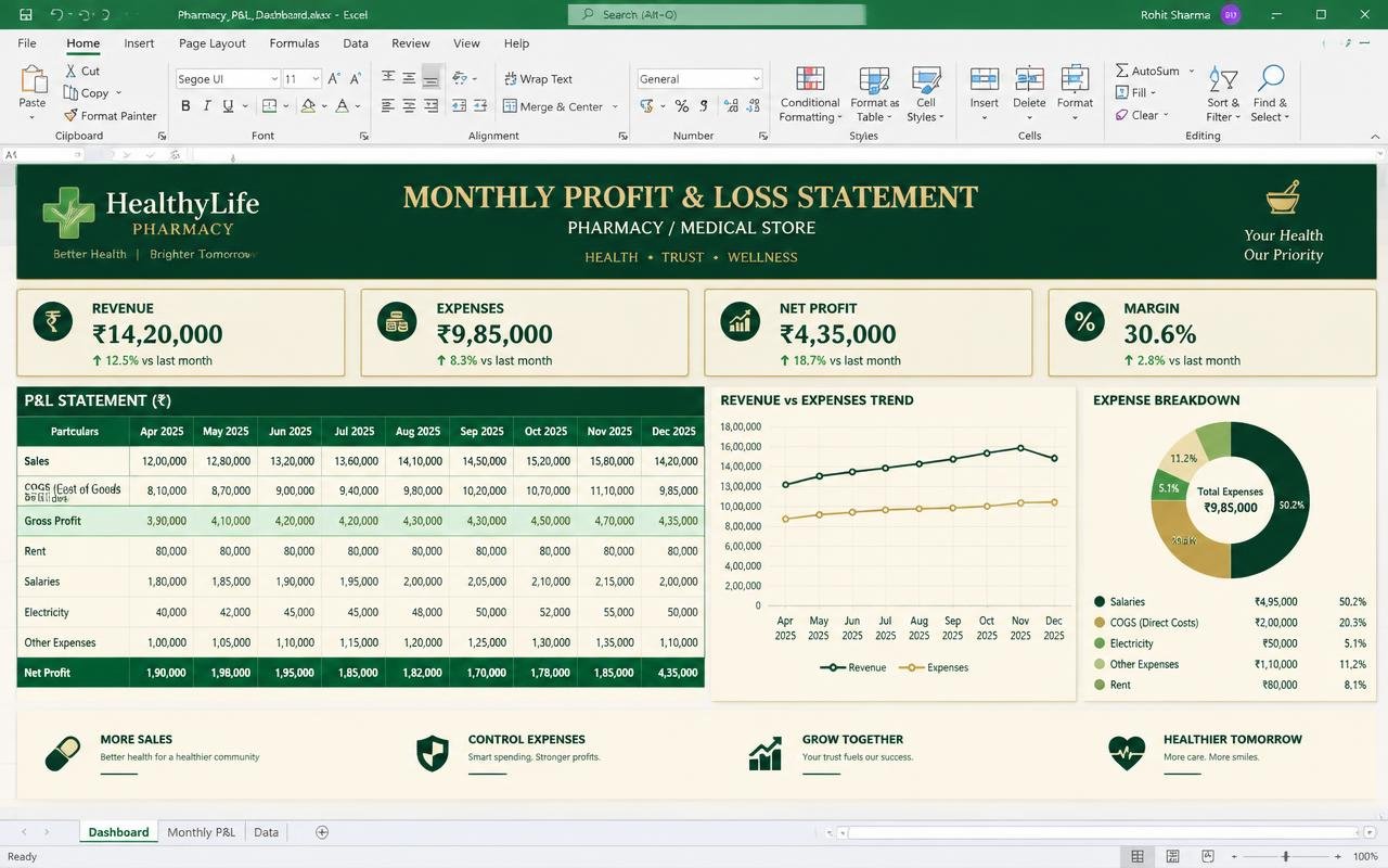 Monthly Profit & Loss Statement